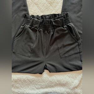 Grace Karin Black Ruffled Waistband Pants
